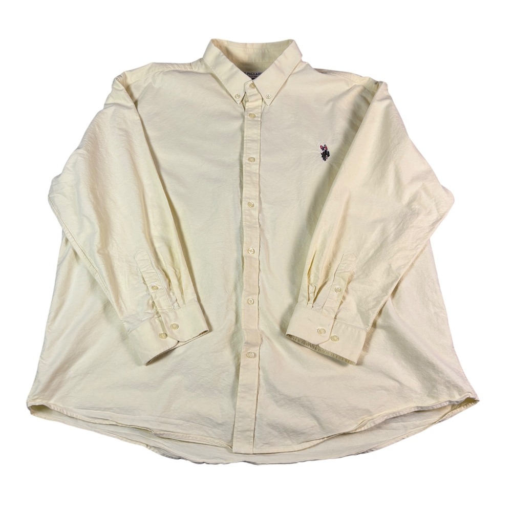 US Polo Assn Mens 3XL Yellow Long Sleeve Button Down Oxford Shirt